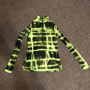 Nike neon yellow and black print athletic pullover